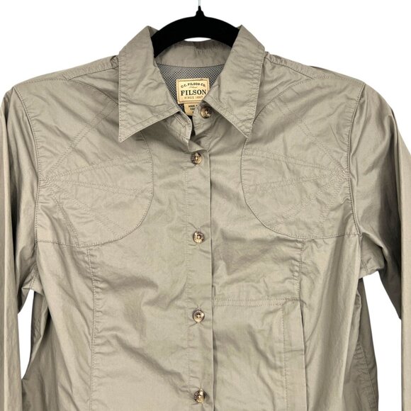 Filson Womens Field Shirt Button Up Tan Khaki Size Small - Picture 2 of 12